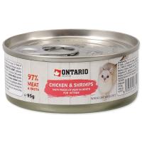 ONTARIO konzerva Junior Chicken Pieces + Shrimp 95 g