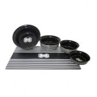 Miska s proužky - černá 14,5 cm