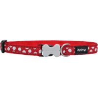 Red Dingo Obojek malý - White Spots on Red