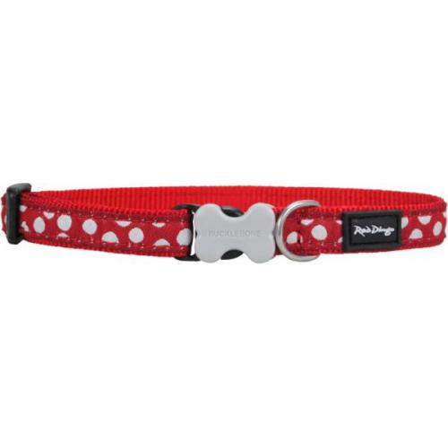 Red Dingo Obojek malý - White Spots on Red