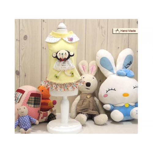 Dog Pose Lulu Lala Round tričko žlutá