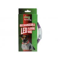 Obojek DOG FANTASY světelný fialový 70 cm