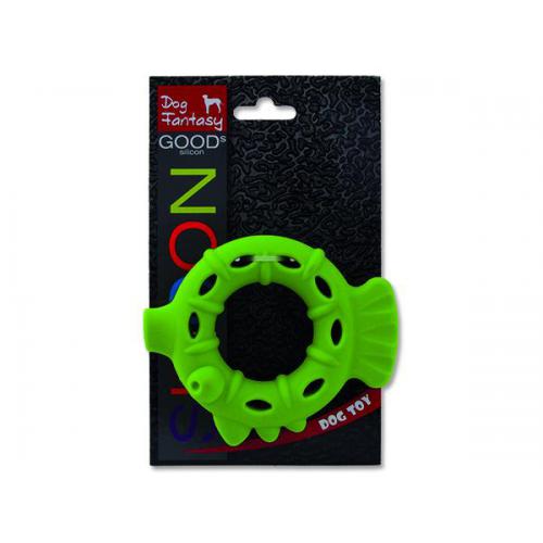 Hračka DOG FANTASY silikonový kroužek světle zelený