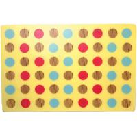 Podložka pod keramické misky žlutá s barevnými puntíky