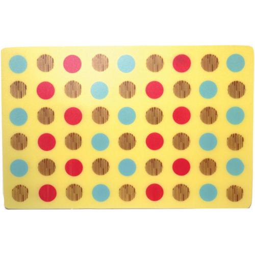 Podložka pod keramické misky žlutá s barevnými puntíky