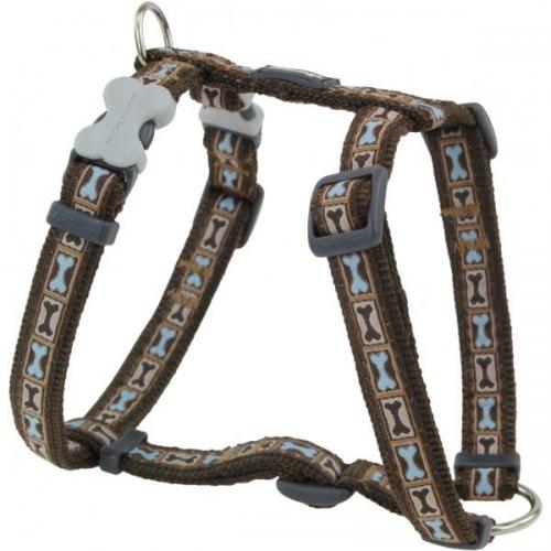 Red Dingo postroj extra velký se vzorem – Bone Yard Brown