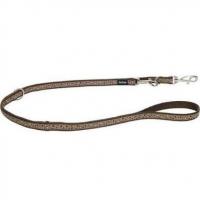 Red Dingo vodítko malé přepínací se vzorem - Bed Rock Brown