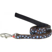 Red Dingo vodítko střední 1,8 m se vzorem - Blue Spots on Brown