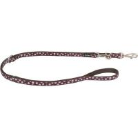 Red Dingo vodítko střední přepínací 2 m se vzorem - Pink Spots on Brown