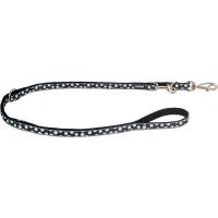 Red Dingo vodítko střední přepínací 18 mm x 2 m se vzorem - White Spots on Black