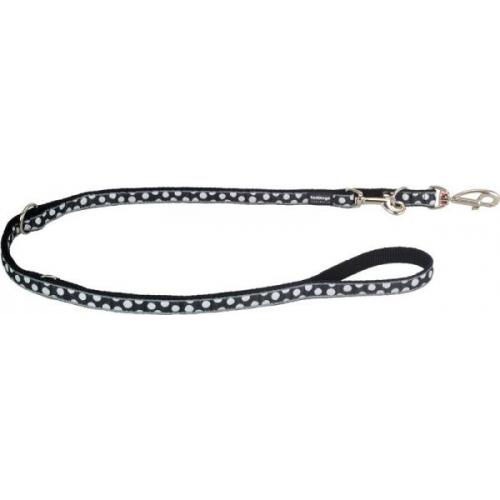 Red Dingo vodítko střední přepínací 18 mm x 2 m se vzorem - White Spots on Black