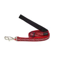 Red Dingo vodítko velké 25 mm x 1,8 m se vzorem - Cosmos Red