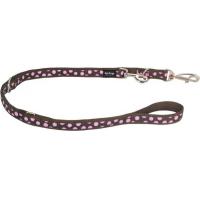 Red Dingo vodítko velké přepínací 2 m se vzorem - Pink Spots on Brown