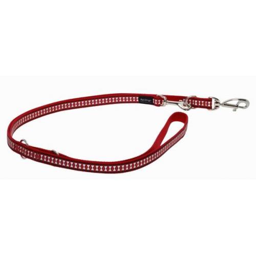 Red Dingo vodítko reflexní střední přepínací 2 m - červené