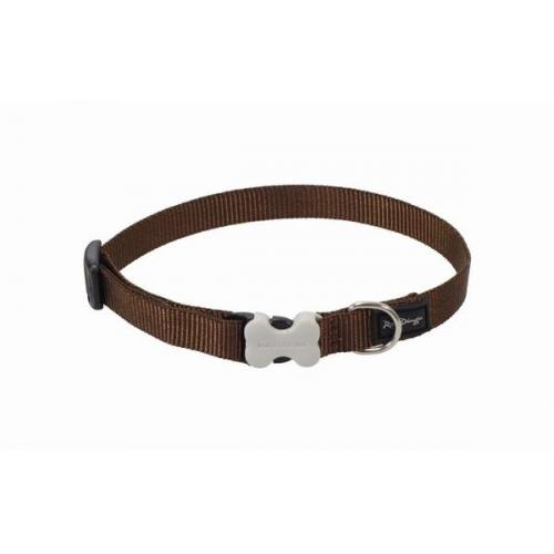 Red Dingo obojek jednobarevný 20 - 32 cm - hnědý