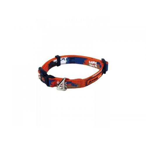 Papillon obojek velký 36 - 48 cm se vzorem - X-TRM Rock-N-Roll oranžový