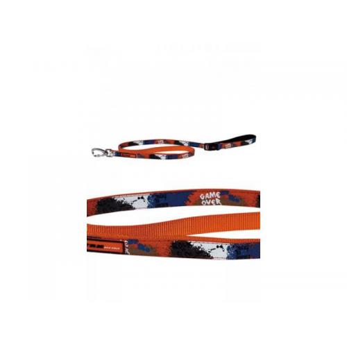 Papillon vodítko extra velké 1,2 m se vzorem - X-TRM Rock-N-Roll oranžové