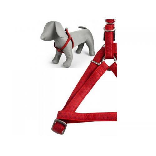 Papillon postroj velký kožený 46 - 75 cm - červený