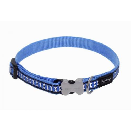 Red Dingo obojek reflexní 30 - 47 cm, šířka 20 mm - středně modrý