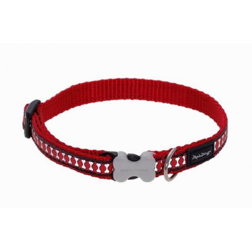 Red Dingo obojek reflexní 41 - 63 cm, šířka 25 mm - červený