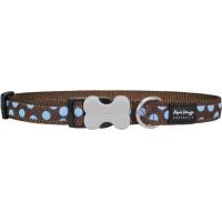 Red Dingo obojek se vzorem 41 - 63 cm - Blue Spots on Brown