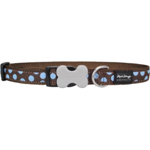 Red Dingo obojek se vzorem 41 - 63 cm - Blue Spots on Brown