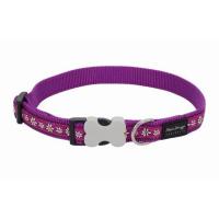 Red Dingo obojek se vzorem 41 - 63 cm - Daisy Chain Purple