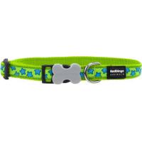 Red Dingo obojek se vzorem 41 - 63 cm - Stars Turquoise on Lime Green