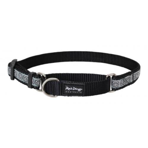 Red Dingo obojek polostahovací se vzorem 30 - 44 cm - Hypno Black