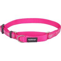 Red Dingo obojek polostahovací se vzorem 30 - 44 cm - Paw Impressions Hot Pink