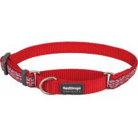 Red Dingo obojek polostahovací se vzorem 33 - 50 cm, šířka 20 mm - Union Jack Flag