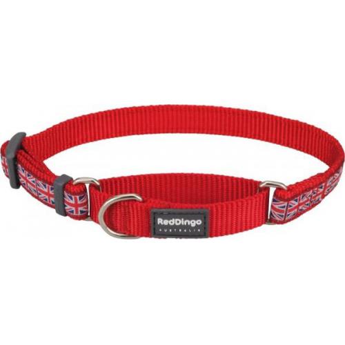 Red Dingo obojek polostahovací se vzorem 33 - 50 cm, šířka 20 mm - Union Jack Flag