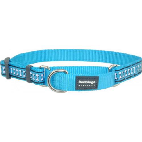 Red Dingo obojek polostahovací reflexní 41 - 62 cm - tyrkysový