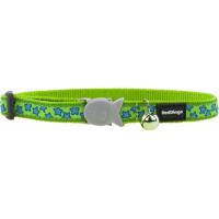 Red Dingo Obojek pro kočky 20 - 32 cm - Stars Turquoise on Lime Green