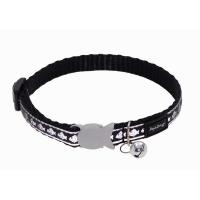 Red Dingo Obojek pro kočky reflexní 20 - 32 cm - černý