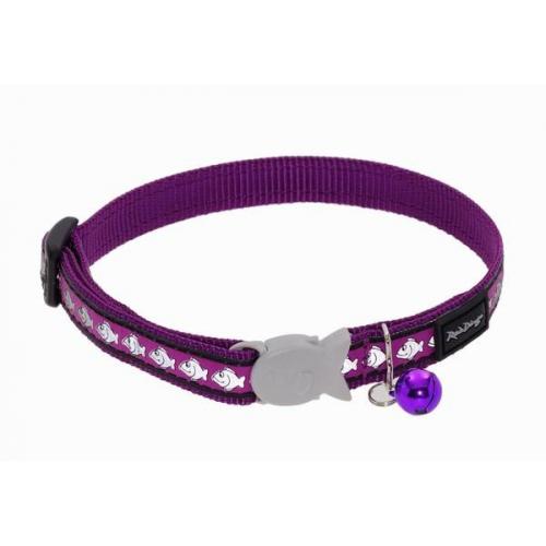 Red Dingo Obojek pro kočky reflexní 20 - 32 cm - fialový