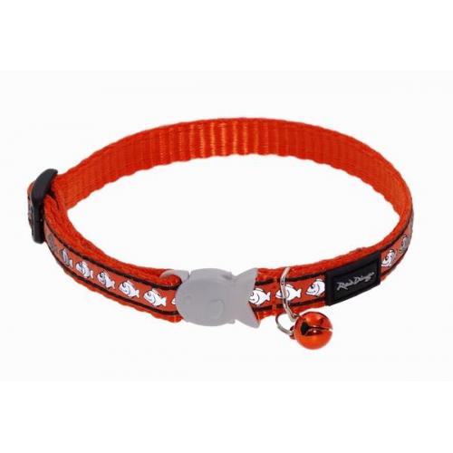 Red Dingo Obojek pro kočky reflexní 20 - 32 cm - oranžový