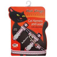 Red Dingo Postroj pro kočky s vodítkem reflexní – růžový