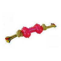 Hračka pro psa - tkané uzlíky s gumovou kostičkou 33 cm