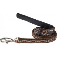 Red Dingo vodítko malé se vzorem - Bone Yard Brown 12 mm x 1,8 m