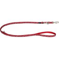Red Dingo vodítko malé přepínací se vzorem - White Spots on Red 12 mm x 2 m