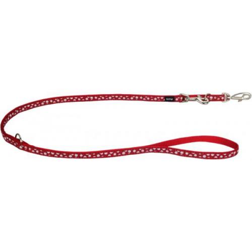 Red Dingo vodítko malé přepínací se vzorem - White Spots on Red 12 mm x 2 m