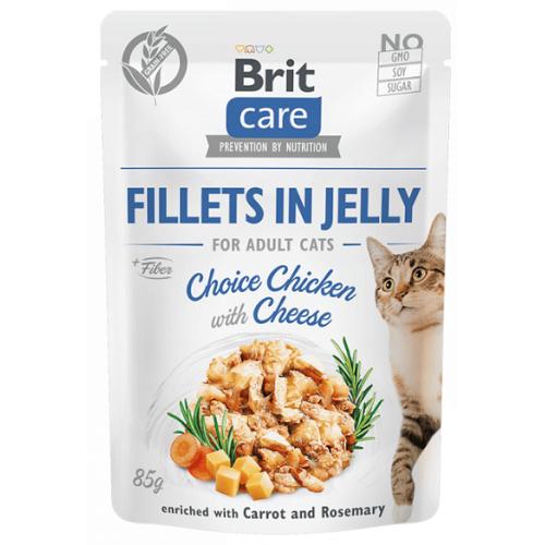 Brit Care Cat Fillets in Jelly Chicken&Cheese 85g