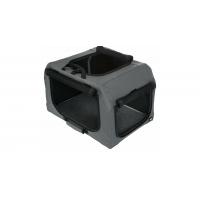 TRIXIE Skládací cestovní box EASY, S-M: 71 x 49 x 51cm, šedý