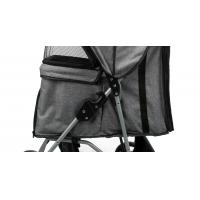 Kočárek pro psy BUGGY, rychlosklápěcí, 47 x 100 x 80cm, nosnost do 15 kg, šedá