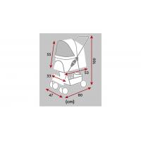 Kočárek pro psy BUGGY, rychlosklápěcí, 47 x 100 x 80cm, nosnost do 15 kg, šedá