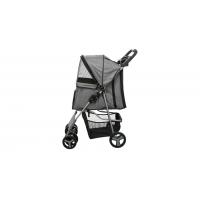 Kočárek pro psy BUGGY, rychlosklápěcí, 47 x 100 x 80cm, nosnost do 15 kg, šedá