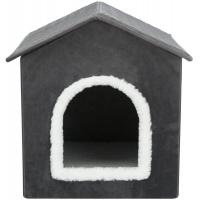 LIVIA měkká boudička, 38 x 41 x 44 cm, tmavošedá/bílá