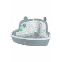 Toaleta pro hlodavce rohová velká šedá