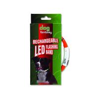 Obojek DOG FANTASY světelný oranžový 70 cm